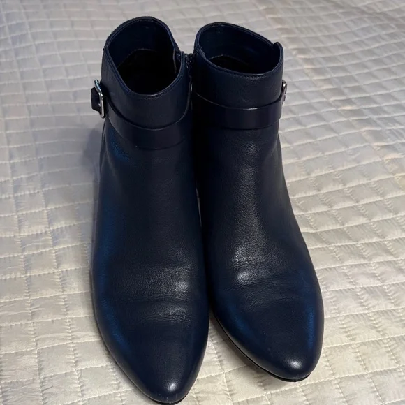 Cole Haan Grand OS Signature Suede & Leather Navy Ankle Boots - Picture 7 of 15